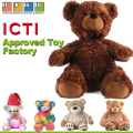 ICTI Aprovado fábrica de Brinquedos Por Atacado Mini Bonito Amarelo Urso De Pelúcia Recheado Personalizado Roupas Pequenas Urso De Pelúcia Brinquedo De Pelúcia Com T Camisas